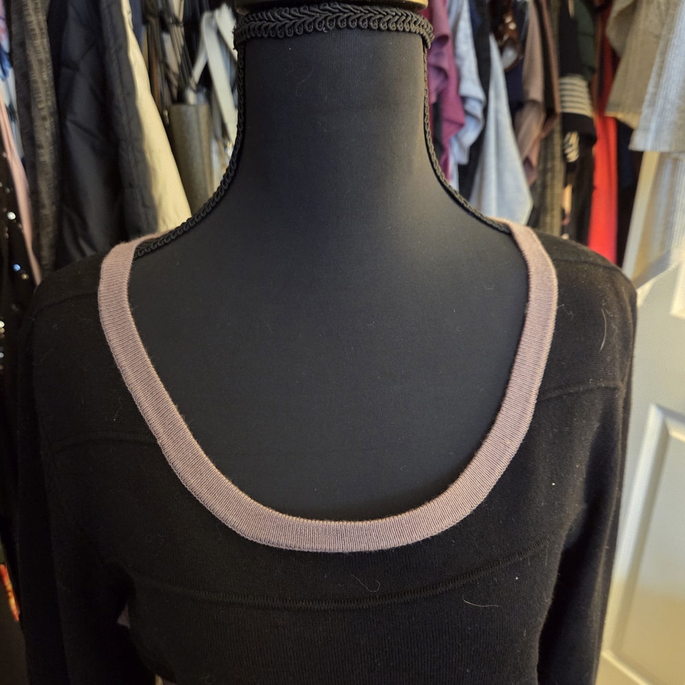 Xhilaration Black Sweater Dress with Brown Scoop Neck*